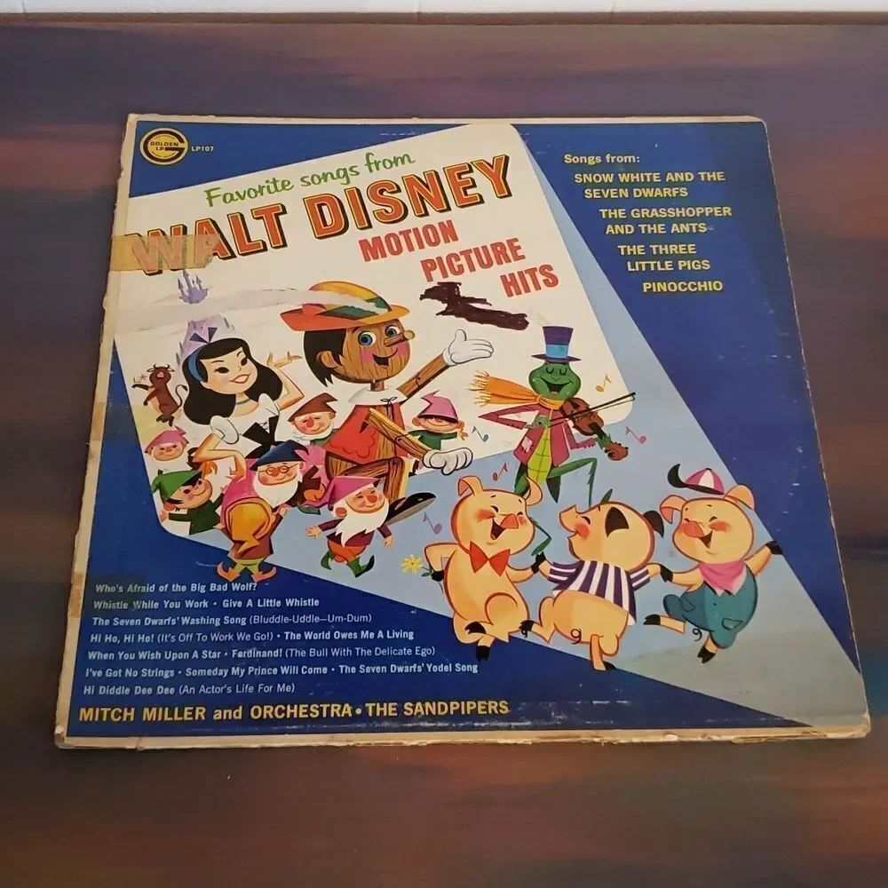 Vintageโ1950sโ"Favorite Songs from Walt Disney's Motion Picture Hits"โRecord